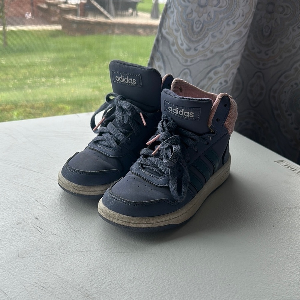 Adidas Blue and Pink Sneakers High-Top Design
